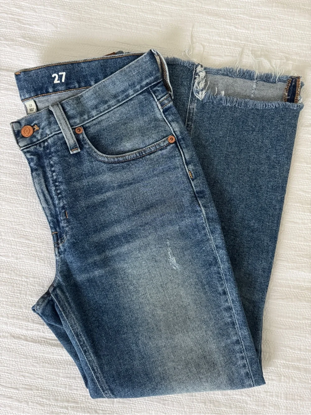 J. Crew Women's Emmi Boot Crop Jeans in Medium Blue Denim 27